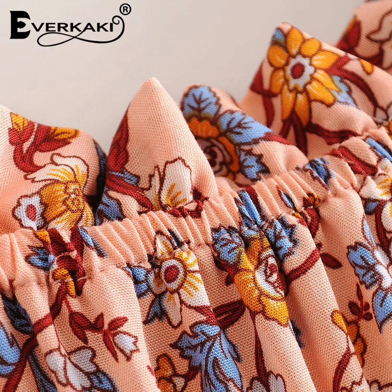 Женская винтажная блузка Everkaki с цветочным принтом в стиле бохо цыганским весна