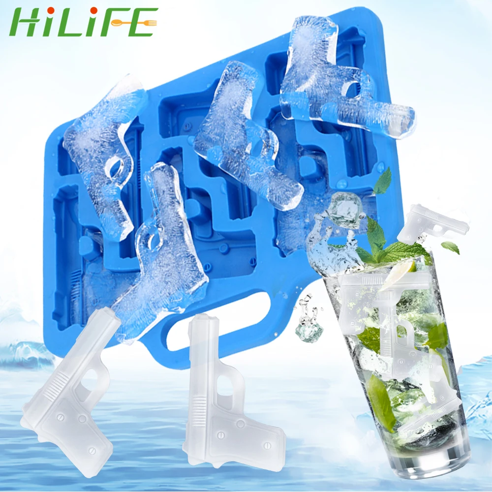 HILIFE TPR резиновая форма для виски, вина, коктейля, ледяной куб, форма для бара, Пистолетная форма, форма для мороженого, инструмент для самостоятельного изготовления кубиков льда