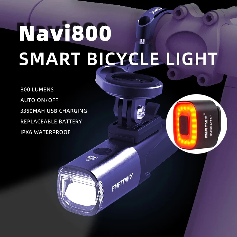 

Enfitnix Navi800 Bike Light Front Bicycle Led Flashlight USB Rechargeable Cycling Lantern Road MTB Headlight Taillight Rear Lamp