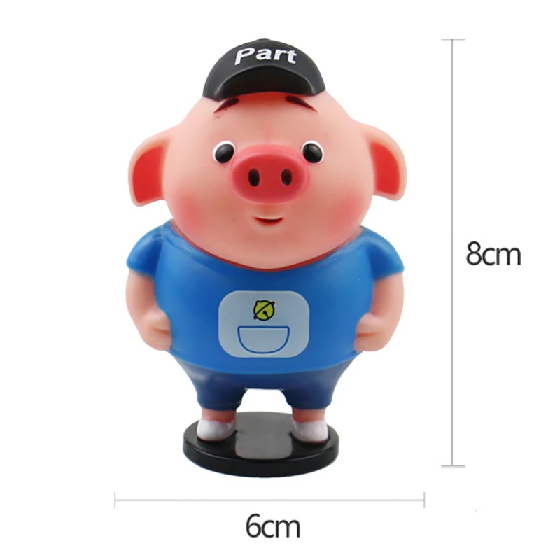 Мультяшные пластиковые украшения для автомобиля в виде свиньи фигурка интерьера
