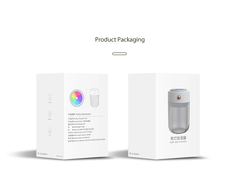 

Colorful Lamp Humidifier 250ml USB Air Diffuser Aroma Essential Oil Diffuser Mini Humidificador with LED Light for Home