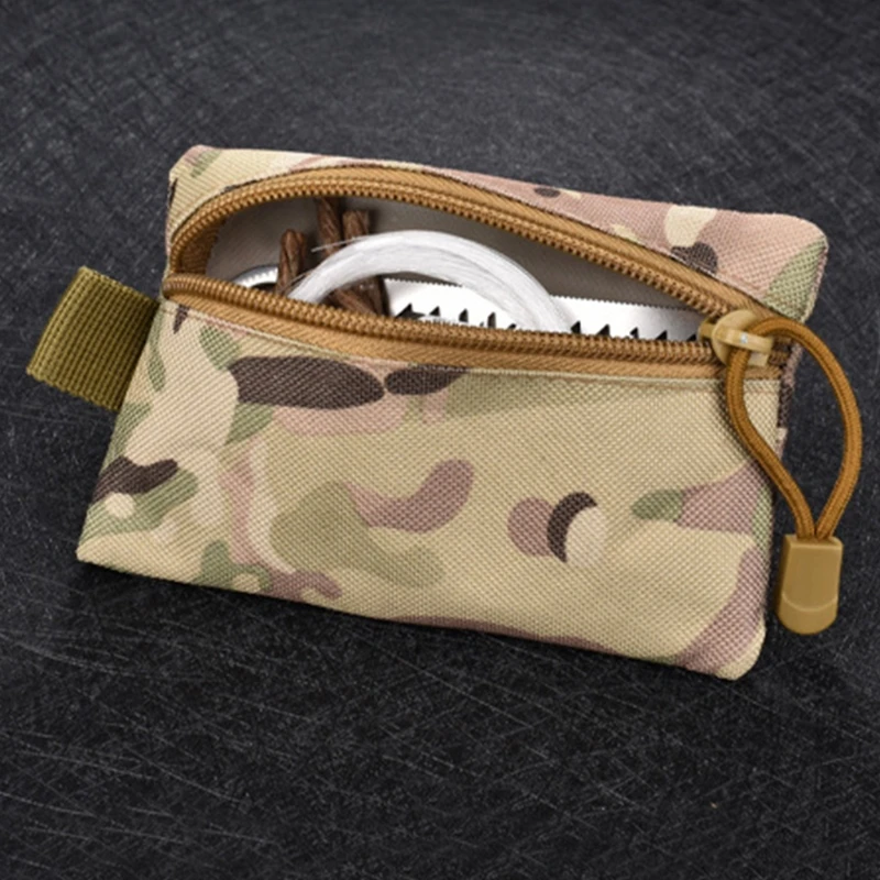 

Outdoor Sports Running Molle Pack Waist Belt Bag Front Pocket Wallet with Zipper Small Coin Purse EDC Tools Pouch