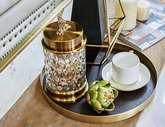 Голова оленя стеклянная Конфета украшение дома гостиной чайный столик