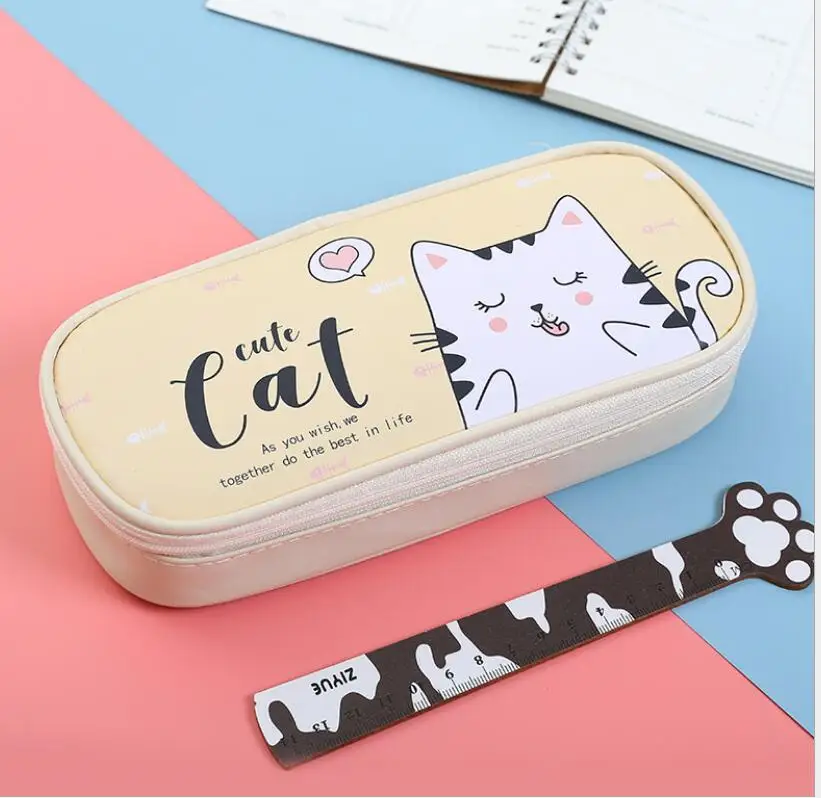 cat Милый чехол для карандашей Totoro, большая емкость, водонепроницаемый чехол для ручек, сумка для хранения, Estuche, офисные школьные принадлежности, Zakka escolar, канцелярские принадлежности - Цвет: cat