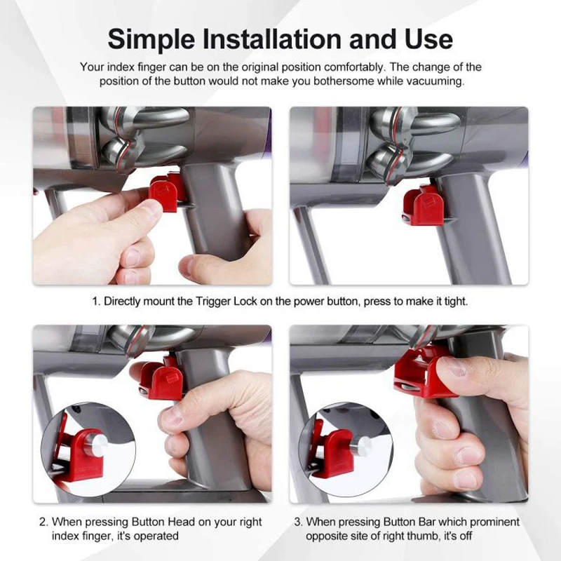 Кнопка блокировки пылесоса аксессуары для легкой установки пусковой замок