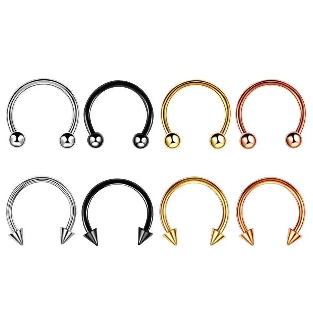 

2020 Fashion Clip on Fake Nose Ring C Clip 6 8 10MM Body Septum Lip Piercing Earrings Unisex Gift Stud Jewelry Nose I9X0