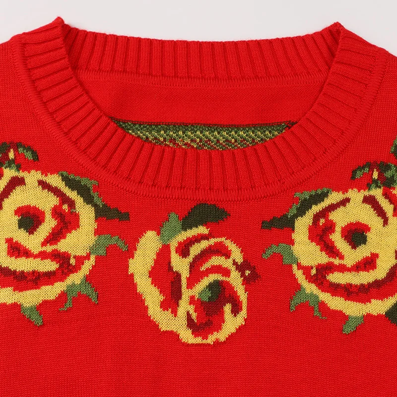 Pull femme 2019 новый модный винтажный с головой тигра жаккард цветами зимний