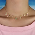 2021 нежный Радужный красочный Cz удача Хамса рука сглаза звезда колье ожерелье для женщин классический очаровательный подарок на Рождество ювелирное изделие