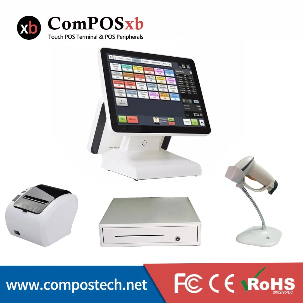Bestellen Günstige Preis 15 + 12 Zoll Dual Screen J1900/ 2GB/ 32GB Pos System Software Cash Register Punkt Von Sales Pos Maschine Für Verkauf