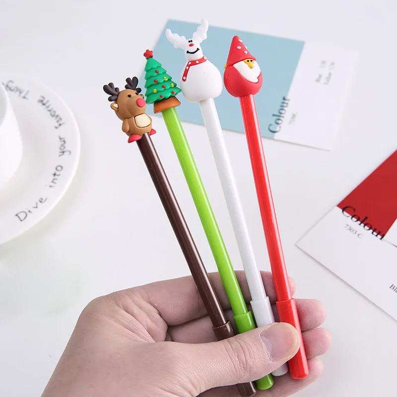 20 pcs 20 шт ручка-подарок к Рождеству колпачок медведь Рождество нейтральная ручка 0,5 черная Студенческая нейтральная ручка канцелярские принадлежности - Цвет: 20 pcs