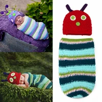 photography props baby hat girls boys sleeping bag crochet knit costume outfits newborn fotografia clothes baby accessories