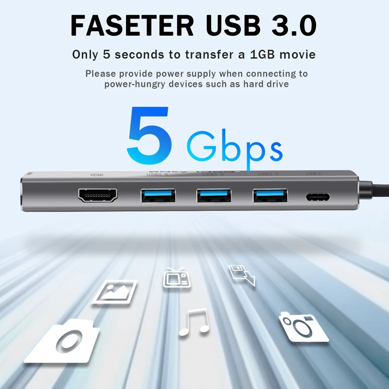 USB C концентратор Мульти USB 3,0 разветвитель Тип C концентратор адаптер USB-C концентратор HDMI несколько USB C док-станция USB 3,1 расширитель для MacBook Pro
