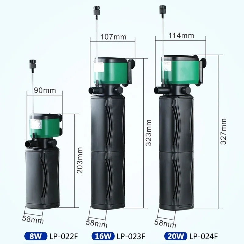 Бесшумный кислородный насос 3 в 1 для аквариума регулируемый водяной с заменяемой