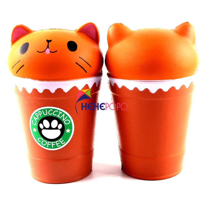 

Squeeze Soft 14cm Cut Cappuccino Coffee Cup Cat Scented Squishy Slow Rising Squeeze Toy Collection Cure Gift Funny Gift