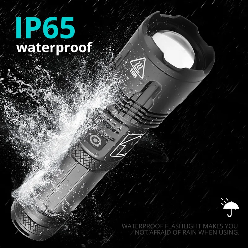 Мощный светодиодный фонарик XHP100.2 аккумуляторные уличные водонепроницафонарь
