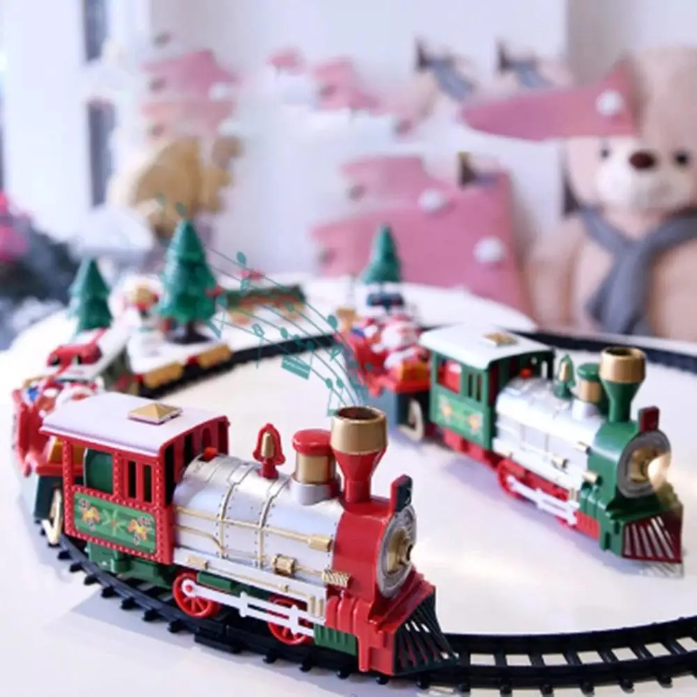 

Christmas Train Set Electric Toy Children Track Railway Train Set Racing Road Transport Building Montessori Toy Classic Model