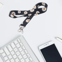 1pc new daisy flower lanyards for keys phone neck strap hang rope student badge holders keychains lanyard