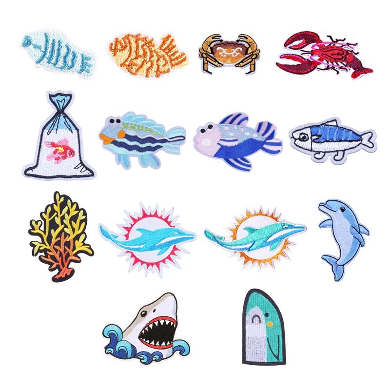 Акула патч с изображением дельфина плавкая одежда рыба коралловый значок