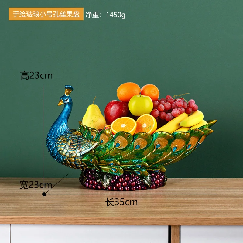

Storage platters and trays Peacock fruit tray plate Creative Continental living room snack dry fruit plate Desktop decoration