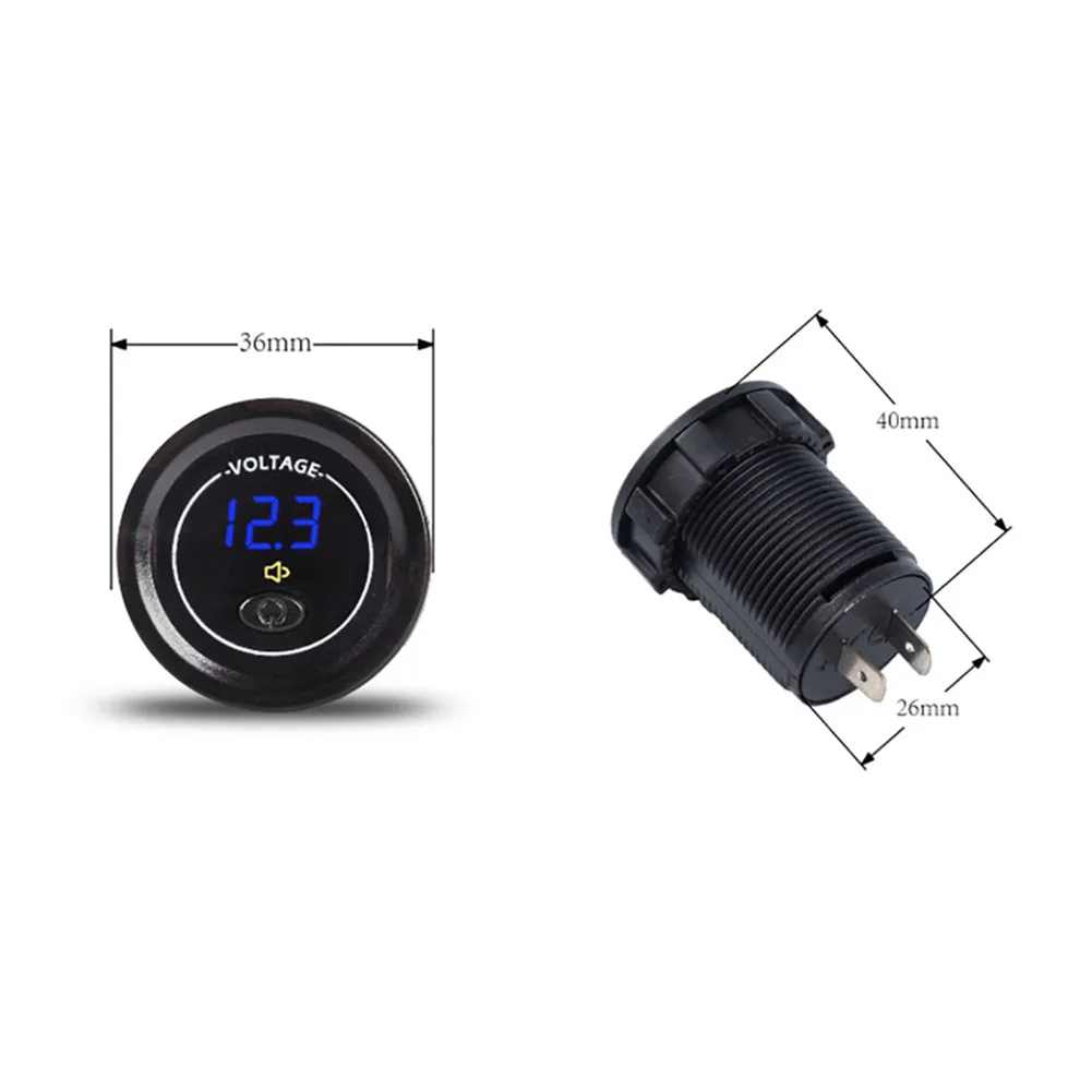 

Waterproof Motorcycle Boat Car 12V 24V Voltmeter LED Digital Display Voltage Meter with ON OFF Switch Low Voltage Alarm