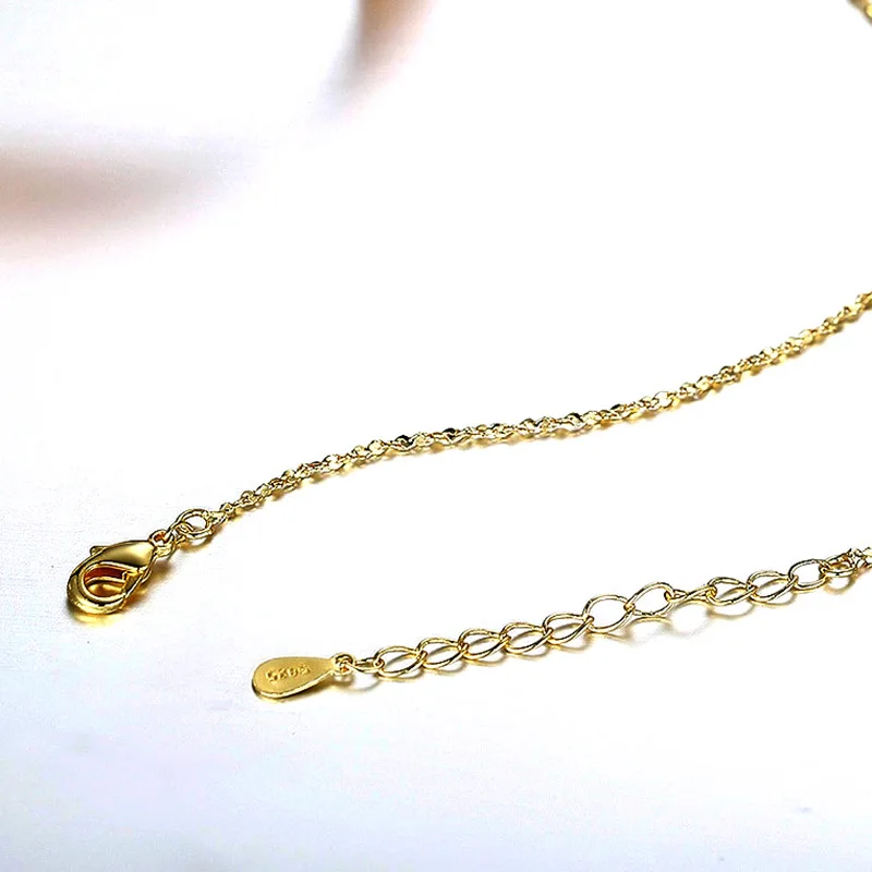 

925 Sterling Silver Necklace 40cm+4cmTwisted Singapore Chain Necklace For Women collares