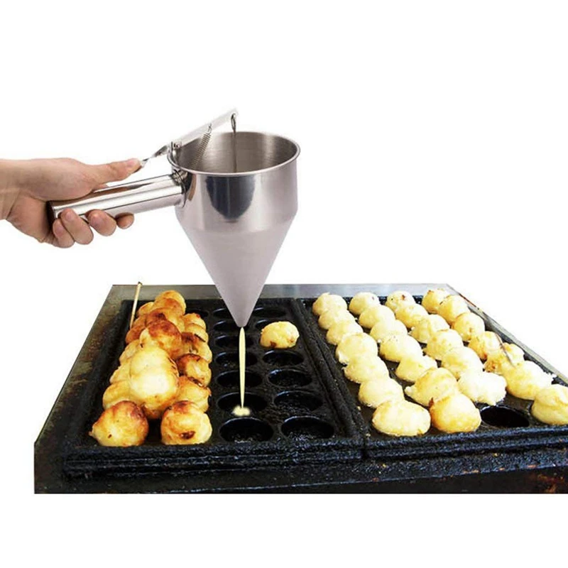 

Stainless Steel Takoyaki Funnel Tool Octopus Balls Funnel Tool Commercial