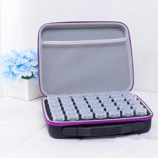 

2021 new 42 bottle bag zipper diamond embroidery tool container storage bag portable bag accessories