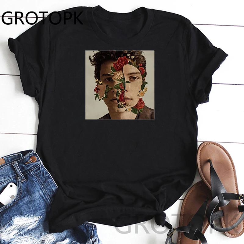Женские летние футболки Shawn Mendes футболка с круглым вырезом и коротким рукавом