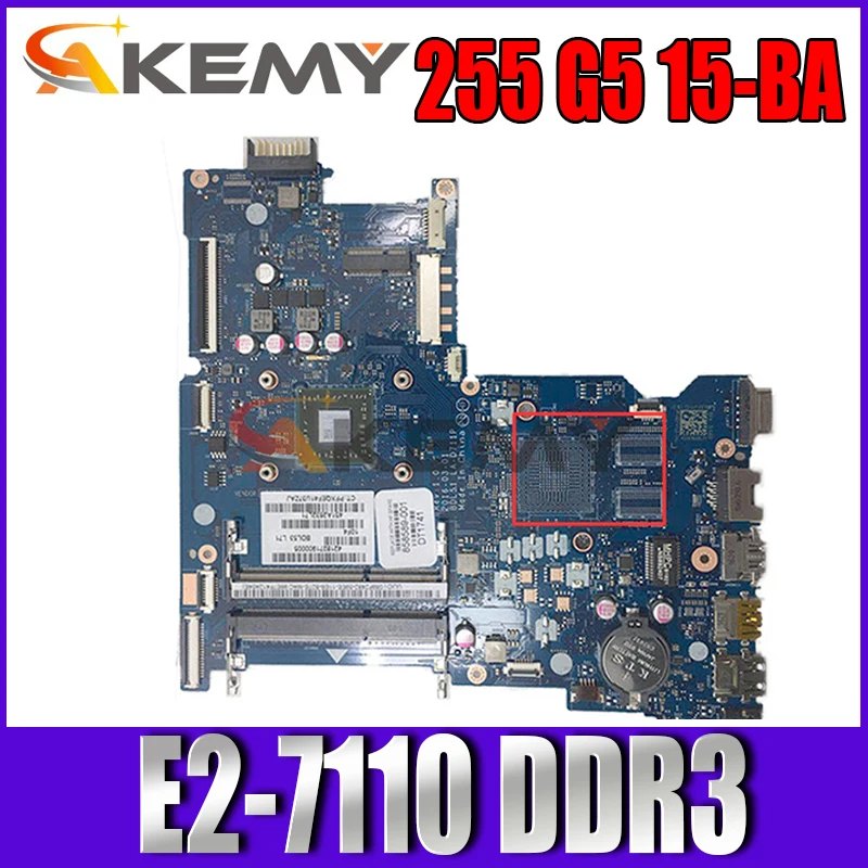 

Для ноутбука HP 255 G5 15-BA материнская плата BDL51 LA-D711P 858589-601 858589-001 материнская плата E2-7110 1,8 ГГц ЦП DDR3 100% полностью протестирована
