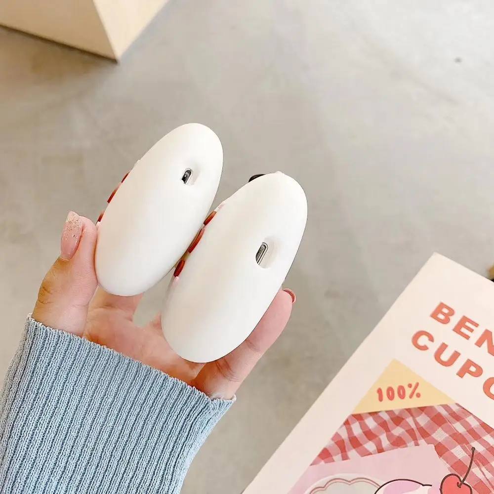 Чехол для AirPod 2 милый мягкий силиконовый чехол наушников 3D с забавной едой в