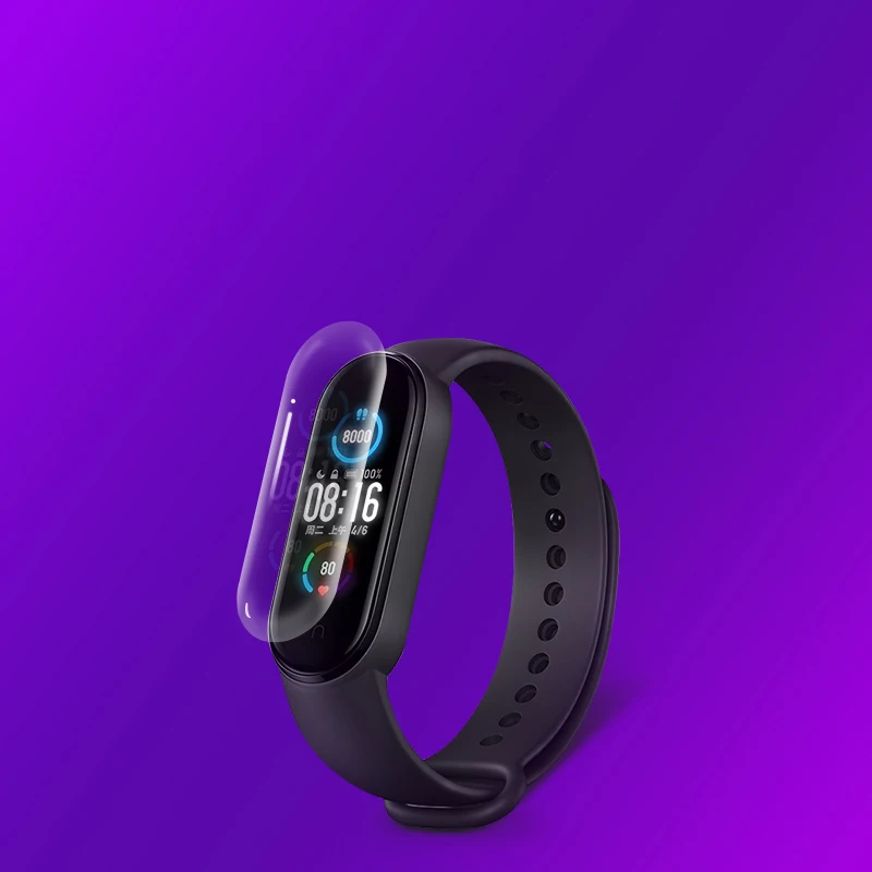 Защитная пленка для экрана мягкая Гидрогелевая 3d на весь экран браслета Xiaomi Mi Band 5