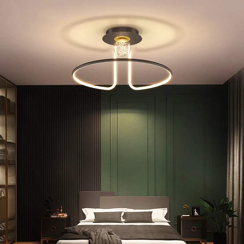 

Bedroom LED Chandelier Minimalist Simple Fixture Living Room Dining Room Indoor Ceiling Lamp Lustre Aluminum Light Luminaire