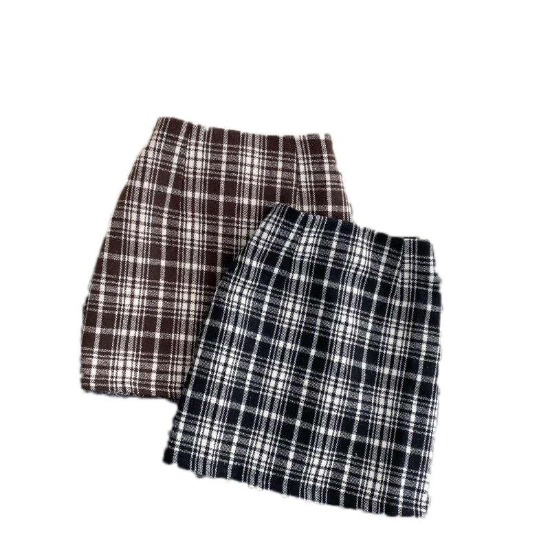 

Women Skirt Vintage Plaid Print Mini Skirt High Waist Back Zipper Pencil Skirt 2020 Elegant Autumn Winter Bodycon Short Skirt