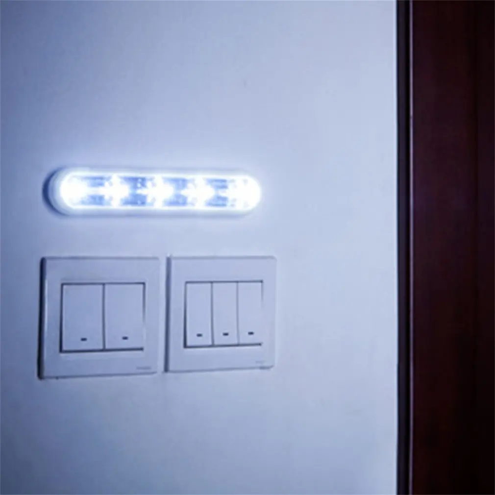 Сенсорный светодиодный светильник с лампами приклеиваемый к шкафу ночник s