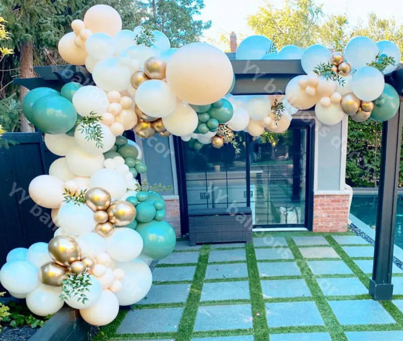 

Globos DIY 1-я Ретро зеленая кожа искусственная Арка металлическая Золотая фотография для вечевечерние НКИ Baby Shower