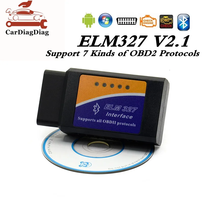 OBD2 ELM327 V2.1 Bluetooth ELM 327 Диагностический интерфейс OBD 2 Автомобильный диагностический