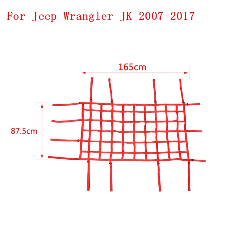SHINEKA для Jeep Wrangler JK JL 2007- Автомобильный багажник Багажник на крыше грузовая корзина Trail Net для Wrangler JK JL аксессуары - Цвет: red Roof JK