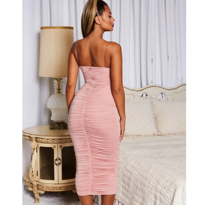 Сетчатое летнее платье Justchicc женское без рукавов на бретелях спагетти