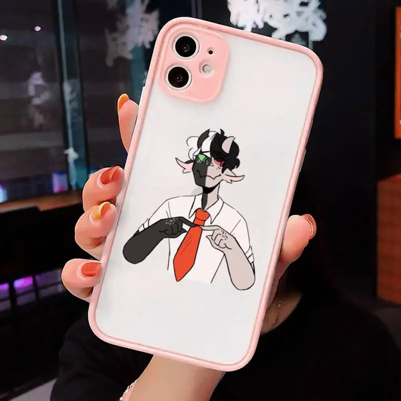 

dream smp Phone Case For iPhone 12 11 Mini Pro XR XS Max 7 8 Plus X Matte transparent Pink Back Cover