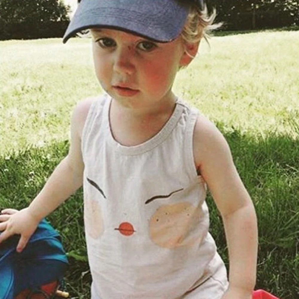 Летний жилет для маленьких девочек Детские топы без рукавов с милым забавным