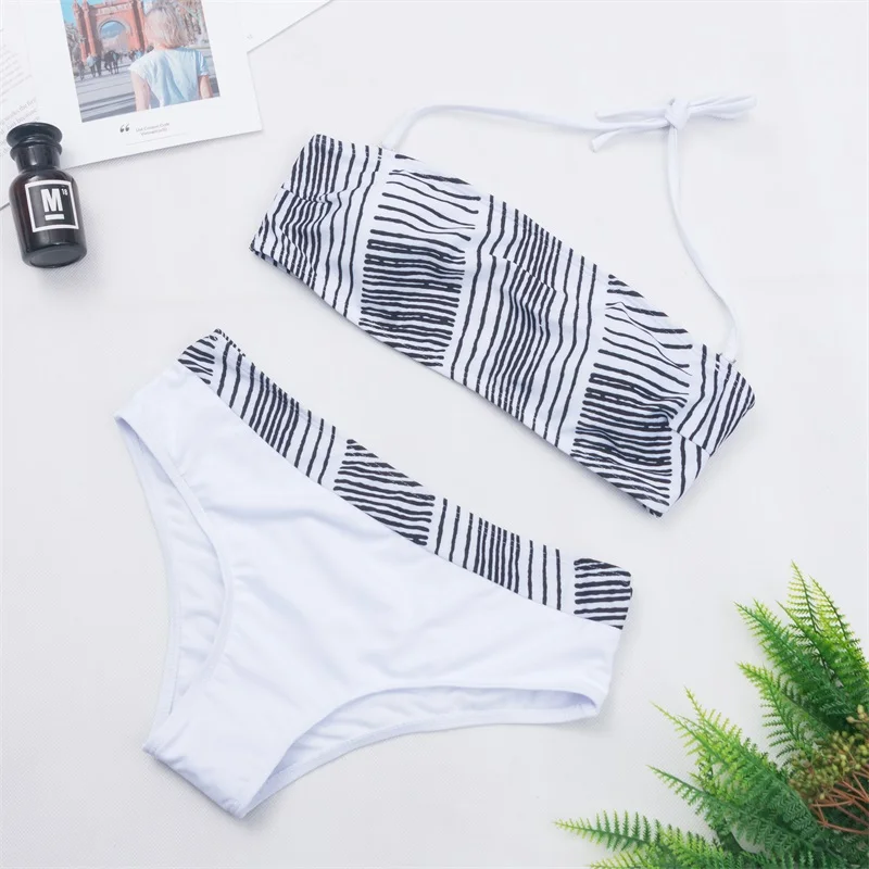 WTCandy новинка 2020 с принтом белый черный в клетку бандо бикини сексуальный микро