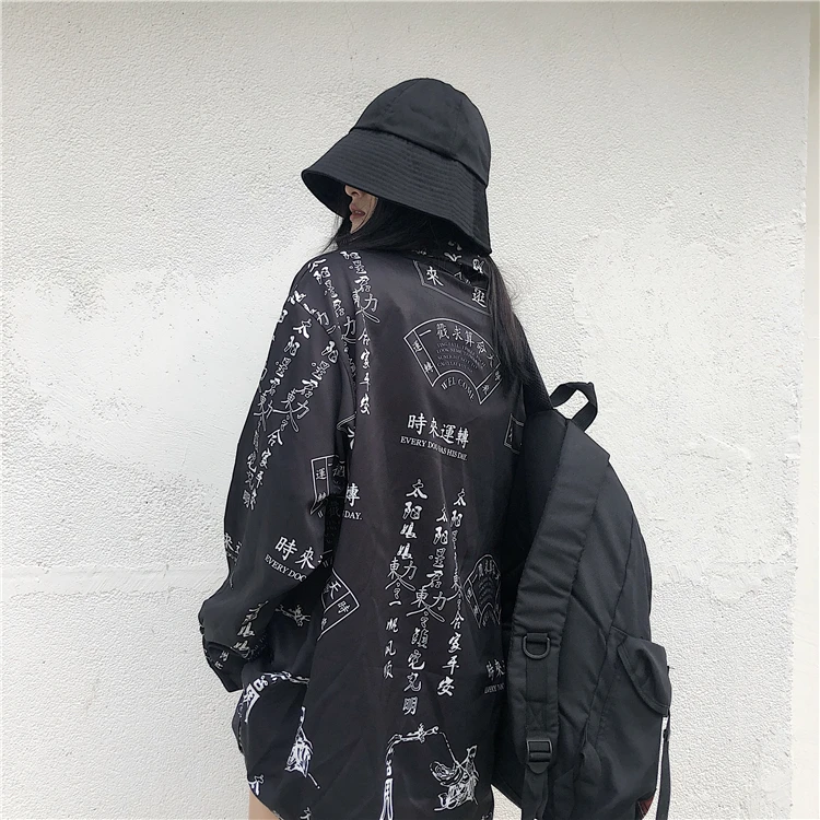 Neploe Harajuku китайская блузка с буквенным принтом свободная негабаритная уличная Футболка Топ рубашка корейский хип хоп панк блузки Blusas 55043