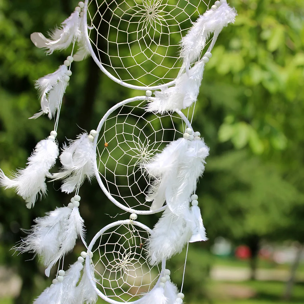 Ловец снов Новый Белый Бархат Dreamnet пять колец Свадебные украшения кулон