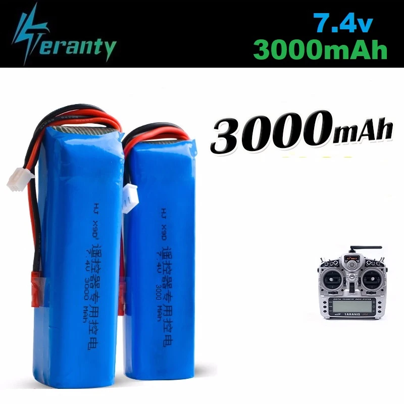 Обновление 3000 мАч 7 4 в перезаряжаемая Lipo батарея для Frsky Taranis X9D Plus передатчик 2S V