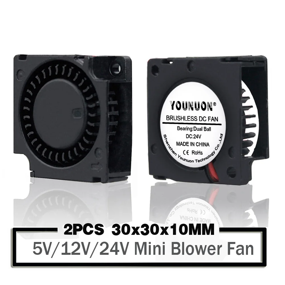 

fan, 30X30X10MM cooling fan, with double ball bearing, DC 5V / 12V / 24V, 30mm, 3010, 2 pieces