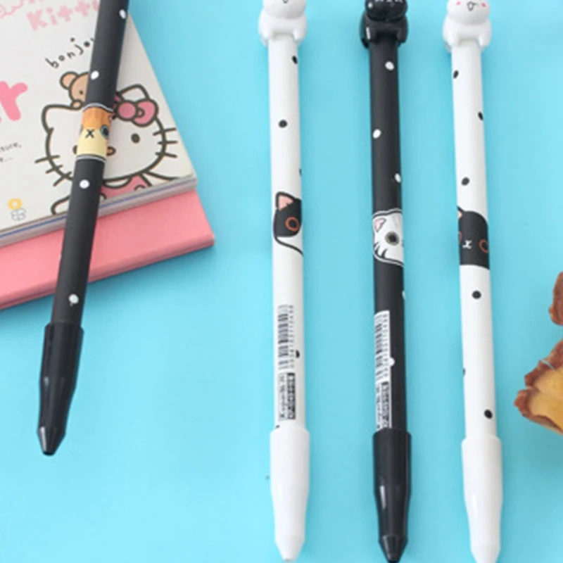 

4pcs Cat Shell Gel Pen Signature Neutral Pens School Office Writing Stationery