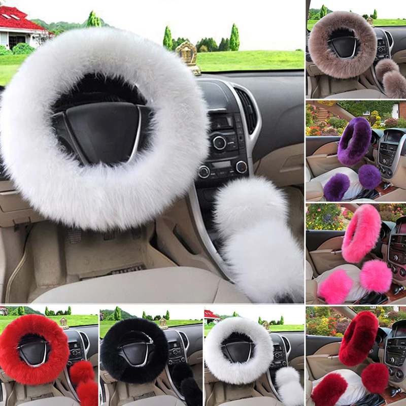 3 шт. плюшевые чехлы на руль автомобиля из искусственной шерсти|Чехлы руль| |