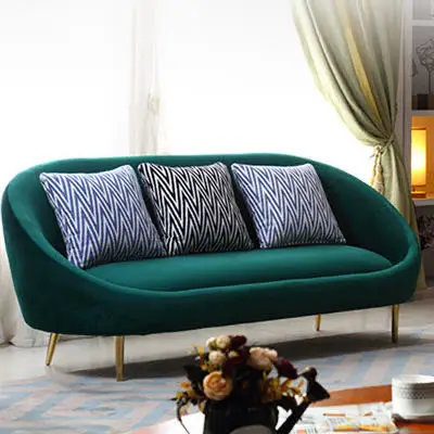 

Chinese Factory Price New style Living Room Home Furniture Comfortable Long Three Seat Sofa Velvet Fabric
