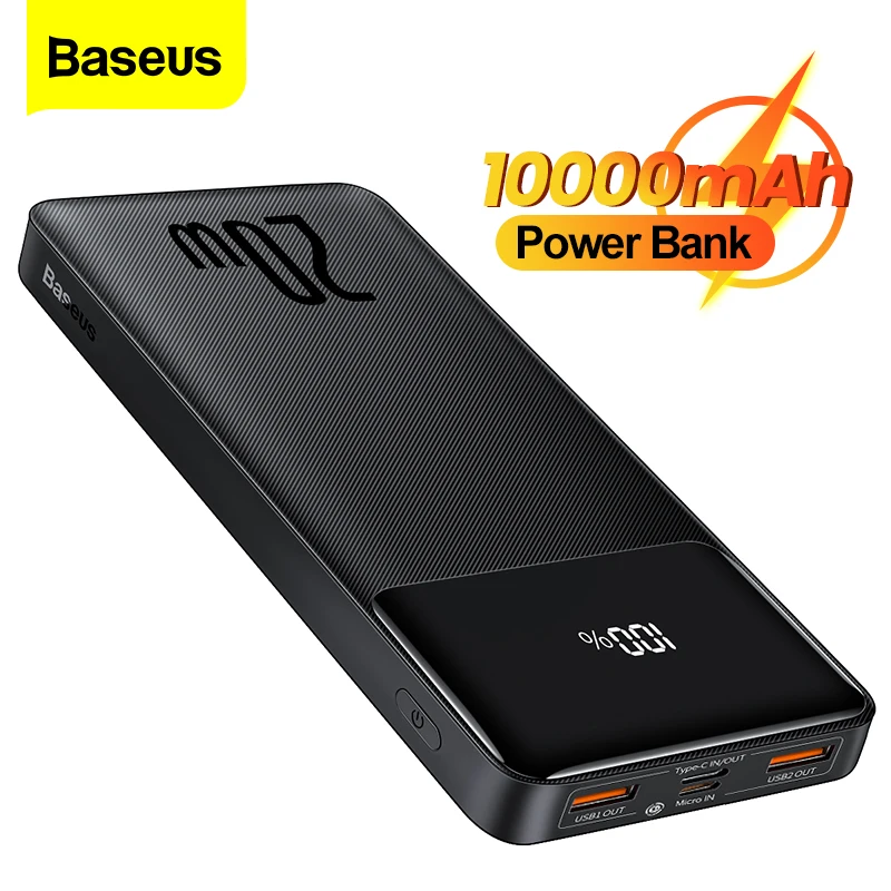 Baseus Power Bank 10000mAh External Battery 10000 mAh Powerbank PD 20W Charging...