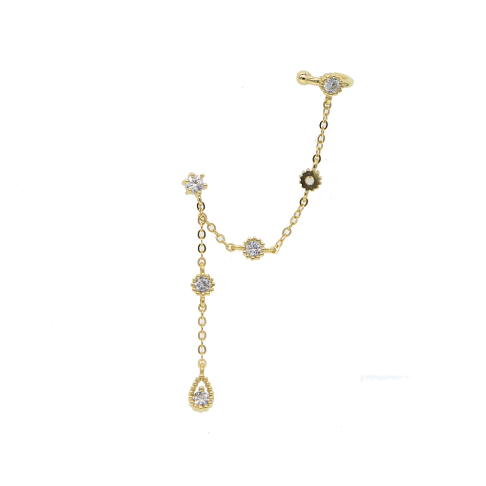 Круглая Серебряная циркониевая Капля воды кисточка запонки для ушей серьги